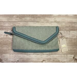 Urban Expressions Clutch Aqua Woven Folded